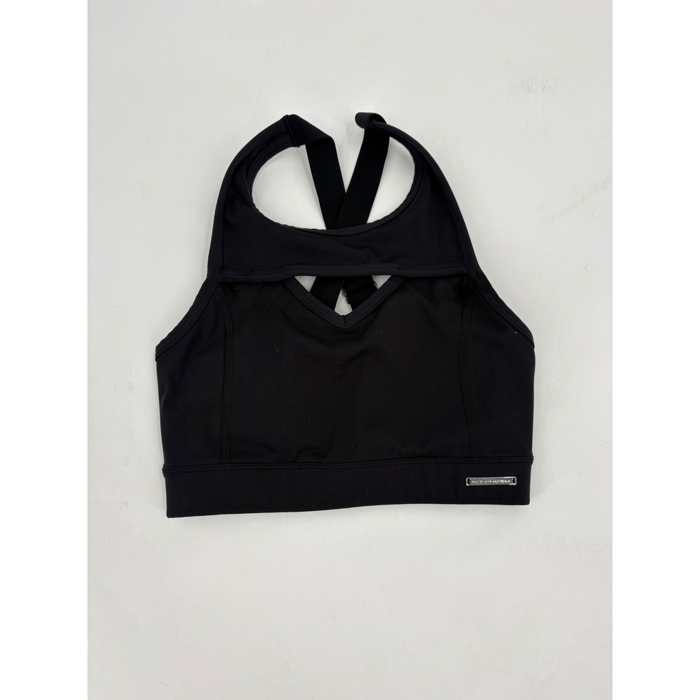 1st Phorm Womens Black High Neck Cutout Crisscross Sports Bra XS 1FWT0123